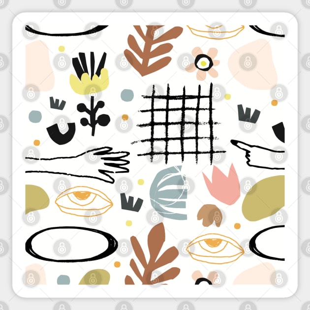 Crazy Doodle Abstract Pattern Sticker by NJORDUR